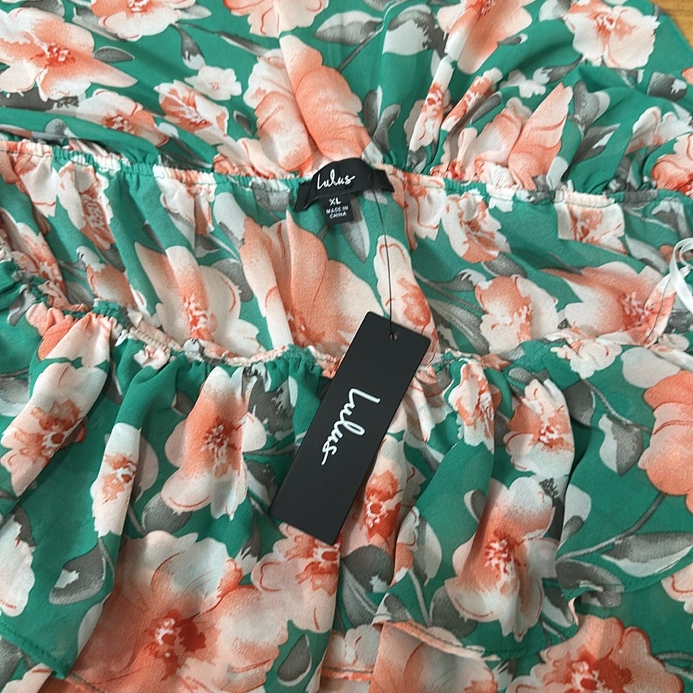 Lulus Chic Floral Ruffle Maxi Dress - NWT - XL - Picture 2 of 4